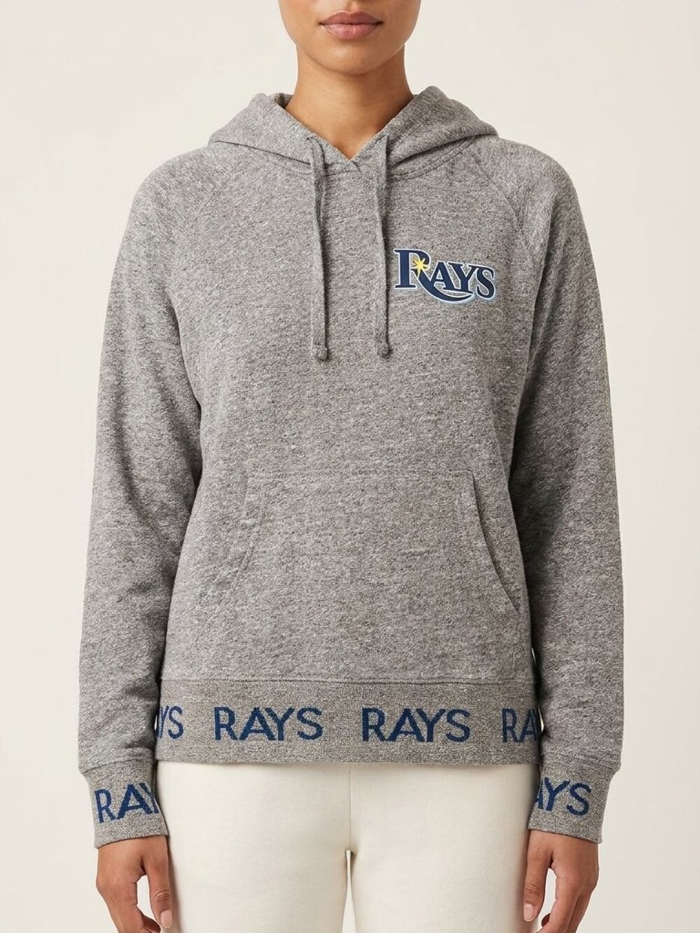 Tampa Bay Rays Hoodie Tailgate Gray MLB Pullover Sweatshirt Size M Womens